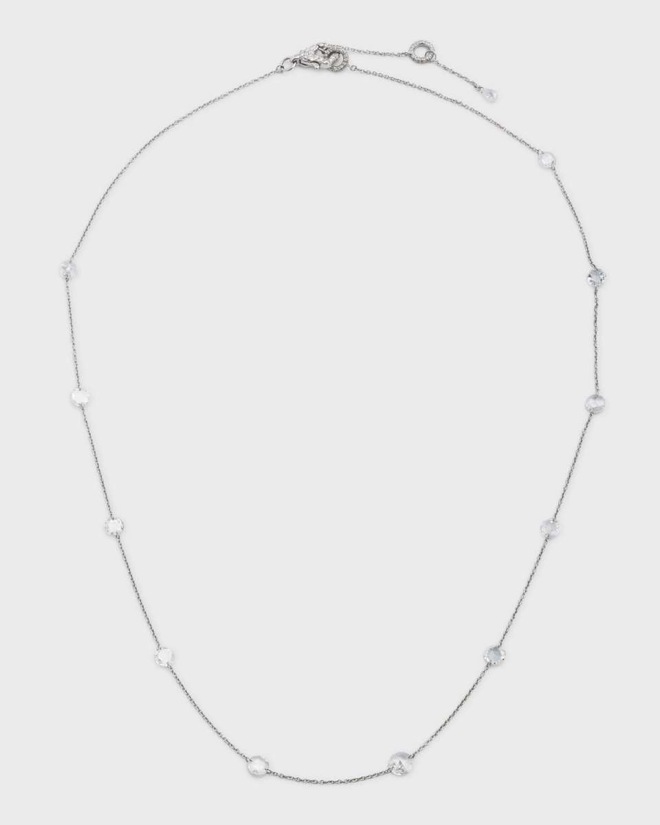 Ethereal 18K White Gold Rose-Cut Diamond Station Necklace, 18"L, 3.31tcw